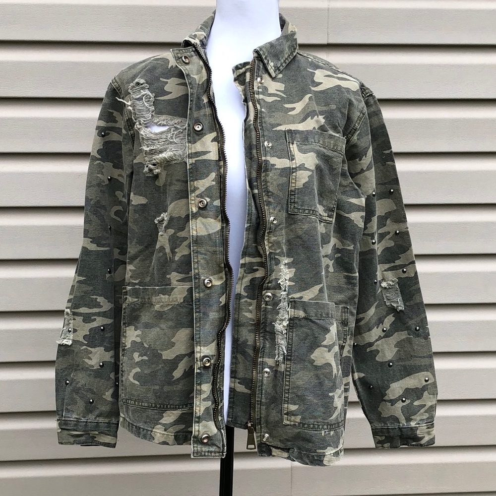 New Buckle Gilded Intent Washed Camo Denim Jacket